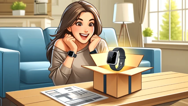 Dropshipping Business Name Ideas - Illustration of a woman receiving a watch package
