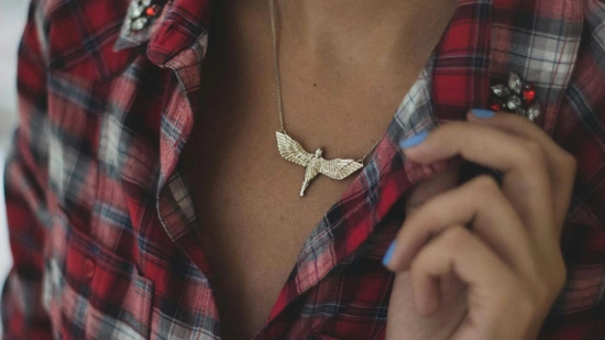 Dropshipping Jewelry Business Name Ideas - a bird necklace on a girl