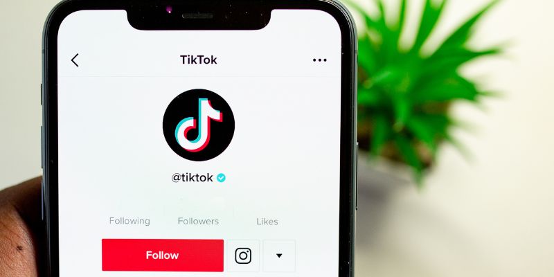 Tiktok logo on cellphone